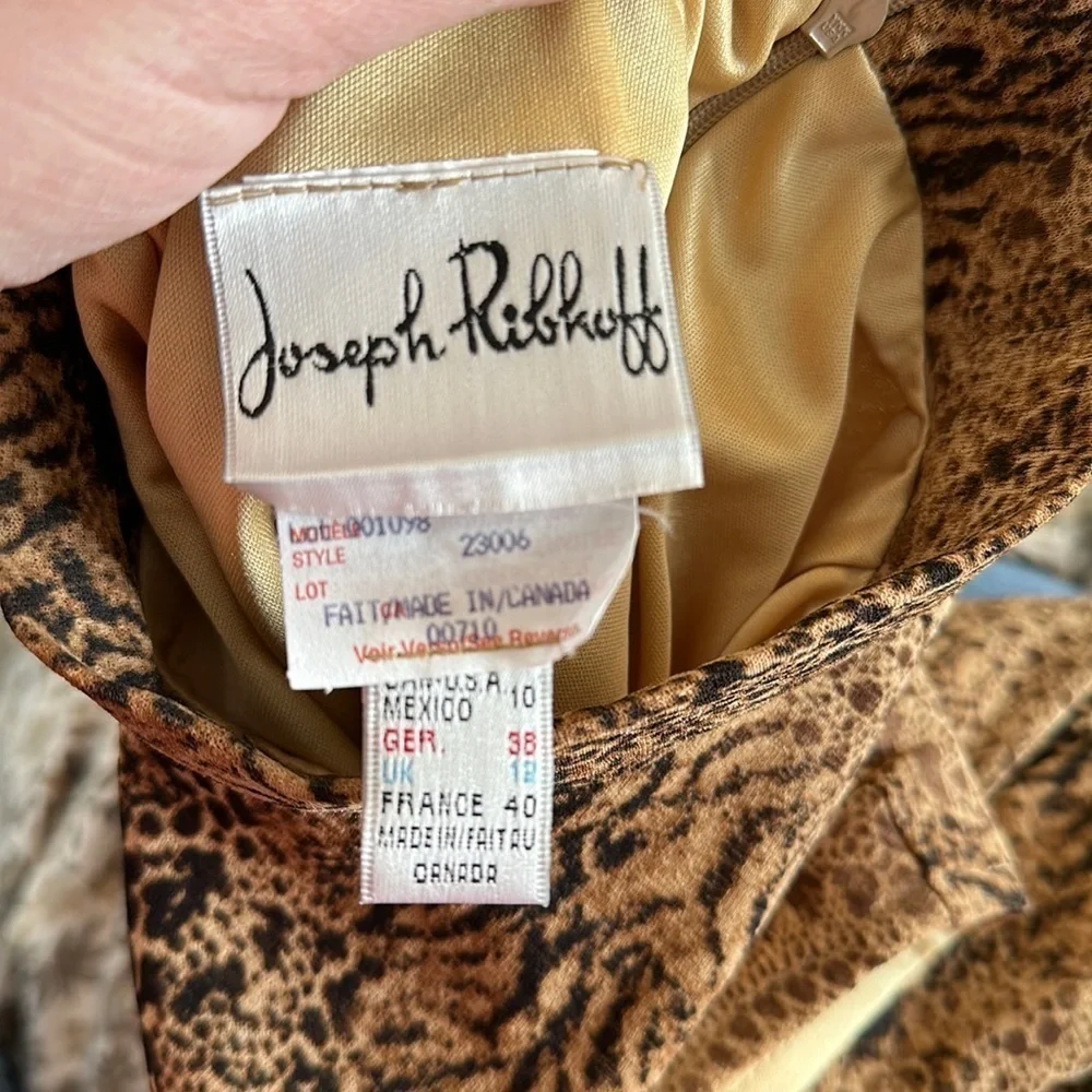 Joseph Ribkoff maxi full length dress animal print pattern mob wife luxury sz 10 - Picture 3 of 9